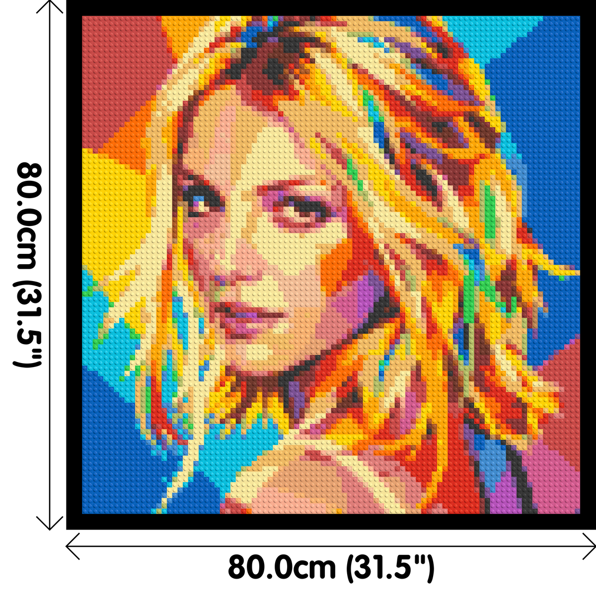 Britney Spears Over-the-Shoulder Glance Pop Art - Brick Art Mosaic Kit 4x4 dimensions with frame