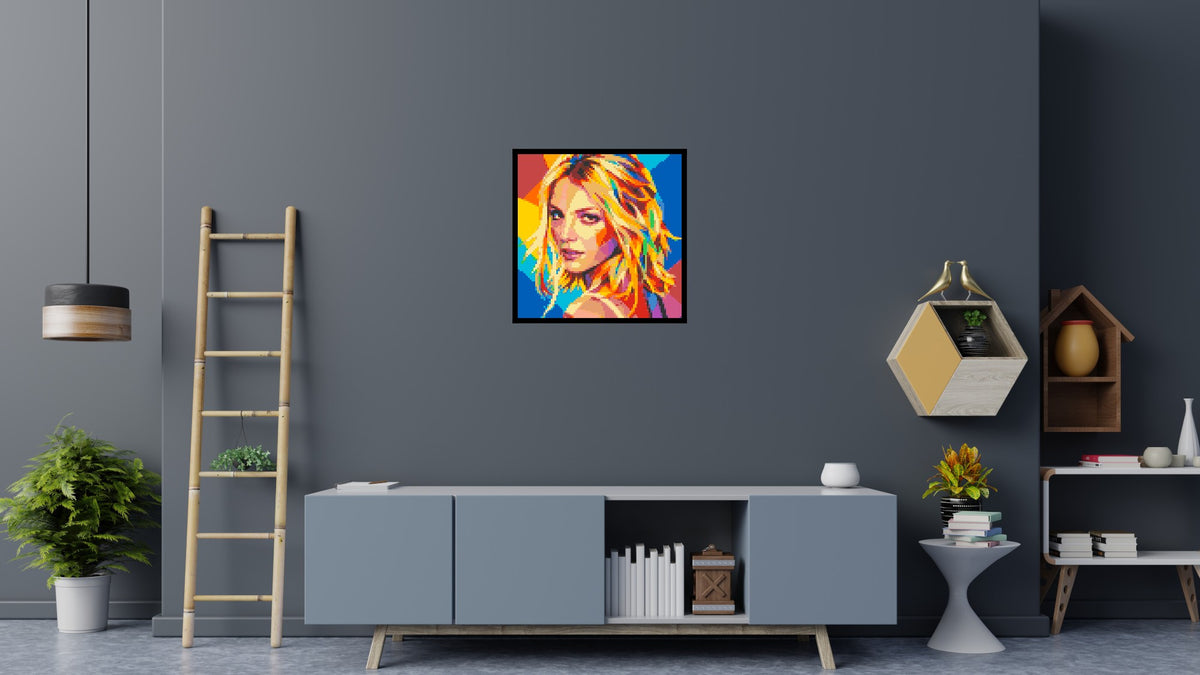 Britney Spears Over-the-Shoulder Glance Pop Art - Brick Art Mosaic Kit 4x4 large