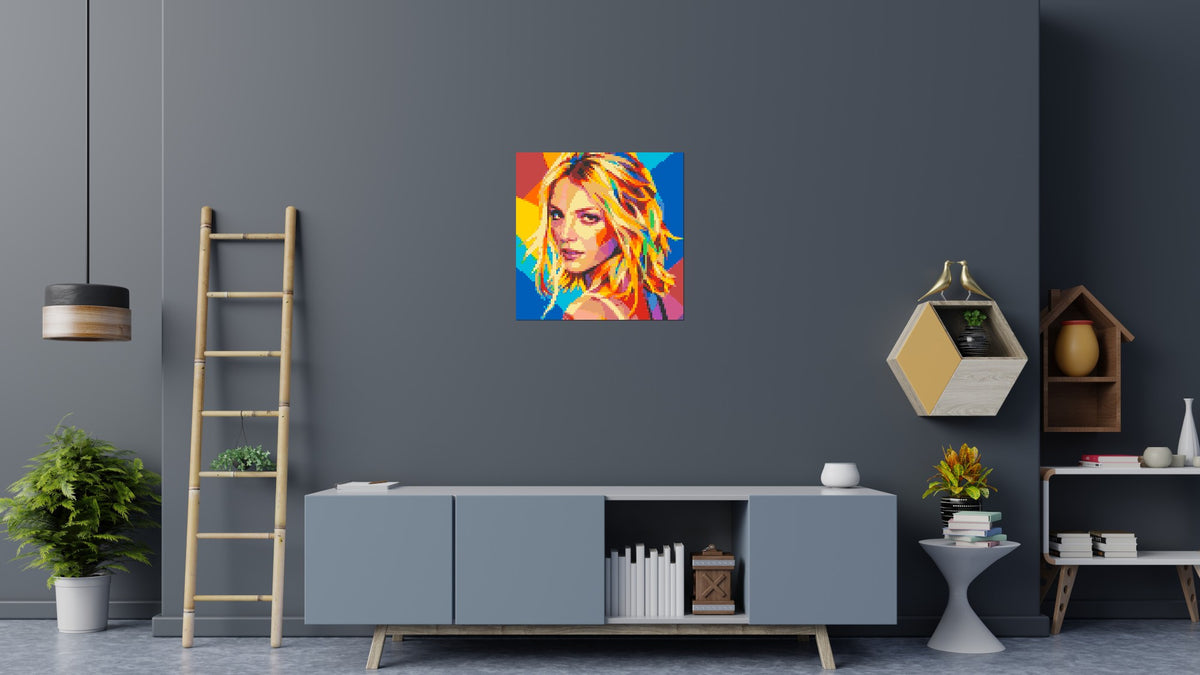 Britney Spears Over-the-Shoulder Glance Pop Art - Brick Art Mosaic Kit 4x4 scene