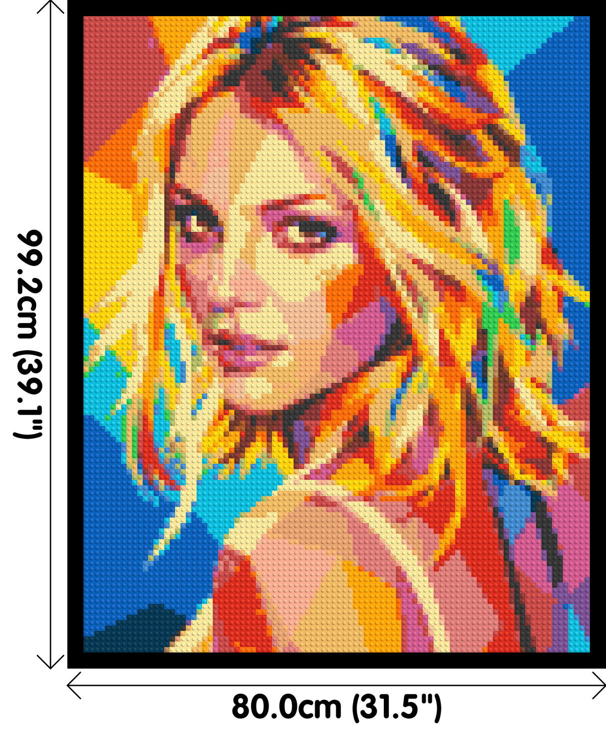 Britney Spears Over-the-Shoulder Glance Pop Art - Brick Art Mosaic Kit 4x5 dimensions with frame