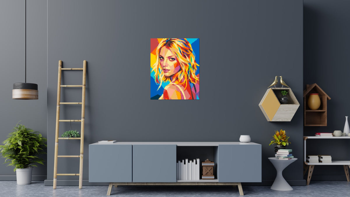 Britney Spears Over-the-Shoulder Glance Pop Art - Brick Art Mosaic Kit 4x5 scene