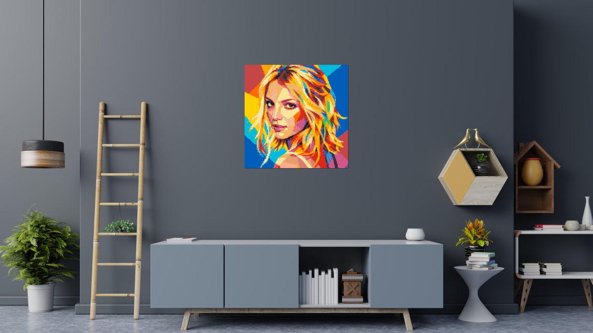 Britney Spears Over-the-Shoulder Glance Pop Art - Brick Art Mosaic Kit 5x5 scene