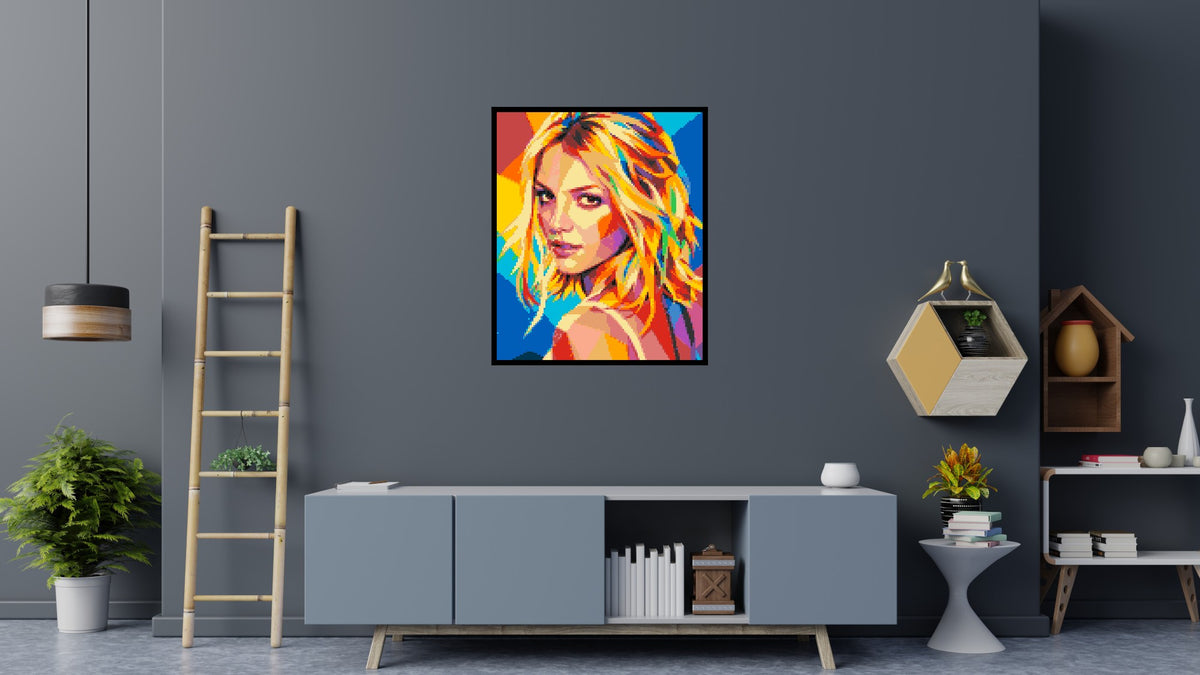 Britney Spears Over-the-Shoulder Glance Pop Art - Brick Art Mosaic Kit 5x6 large