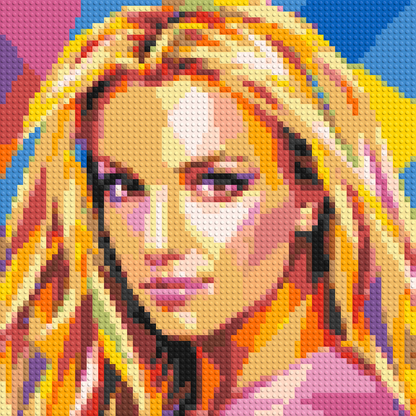 Britney Spears Portrait Pop Art - Brick Art Mosaic Kit 3x3 large