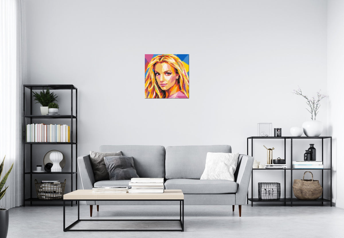 Britney Spears Portrait Pop Art - Brick Art Mosaic Kit 3x3 large