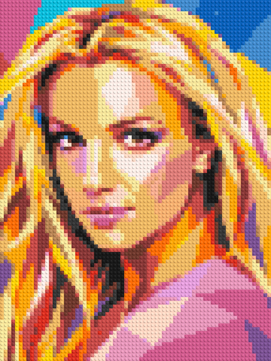 Britney Spears Portrait Pop Art - Brick Art Mosaic Kit 3x4 large
