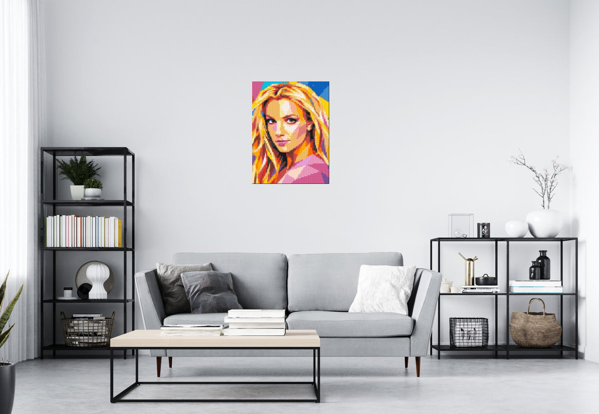 Britney Spears Portrait Pop Art - Brick Art Mosaic Kit 3x4 large