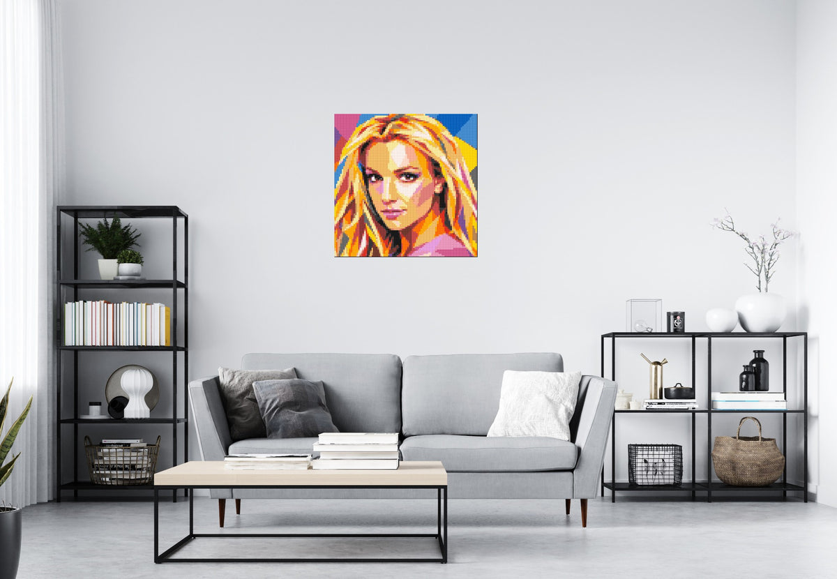 Britney Spears Portrait Pop Art - Brick Art Mosaic Kit 4x4 scene
