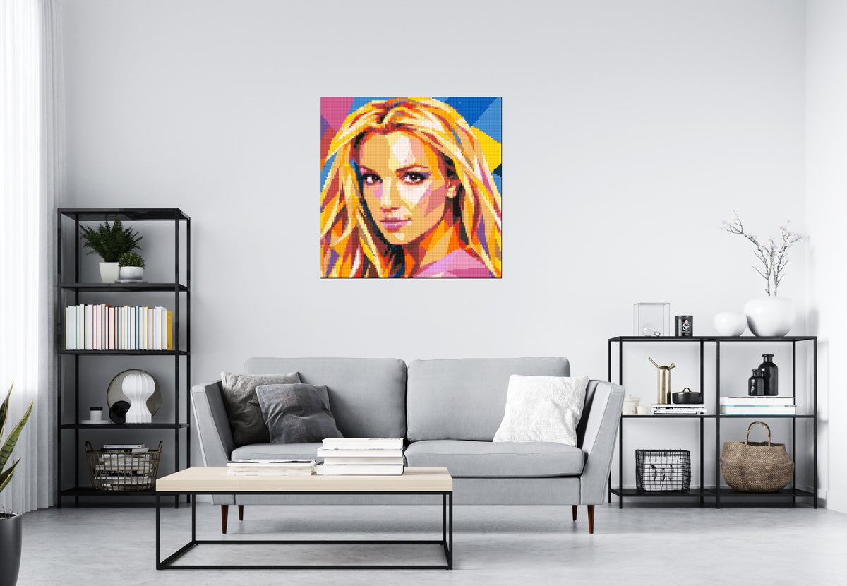 Britney Spears Portrait Pop Art - Brick Art Mosaic Kit 5x5 scene
