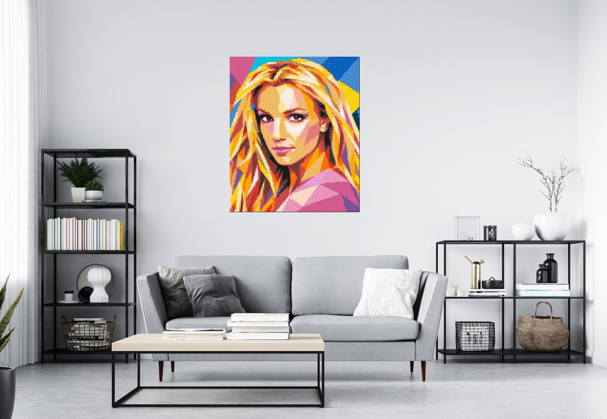 Britney Spears Portrait Pop Art - Brick Art Mosaic Kit 5x6 scene