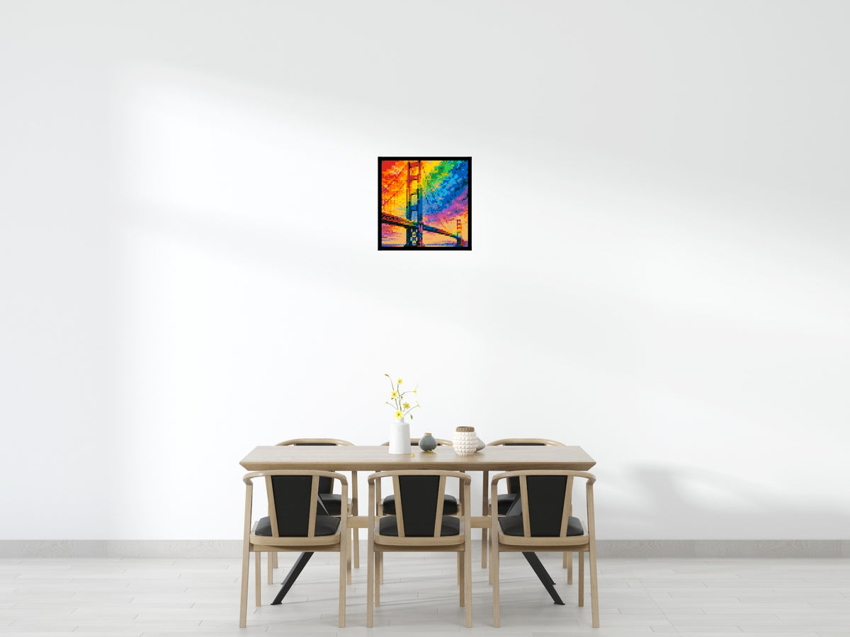 San Francisco Golden Gate Bridge Vibrant Post-Impressionist - Brick Art Mosaic Kit 3x3 large