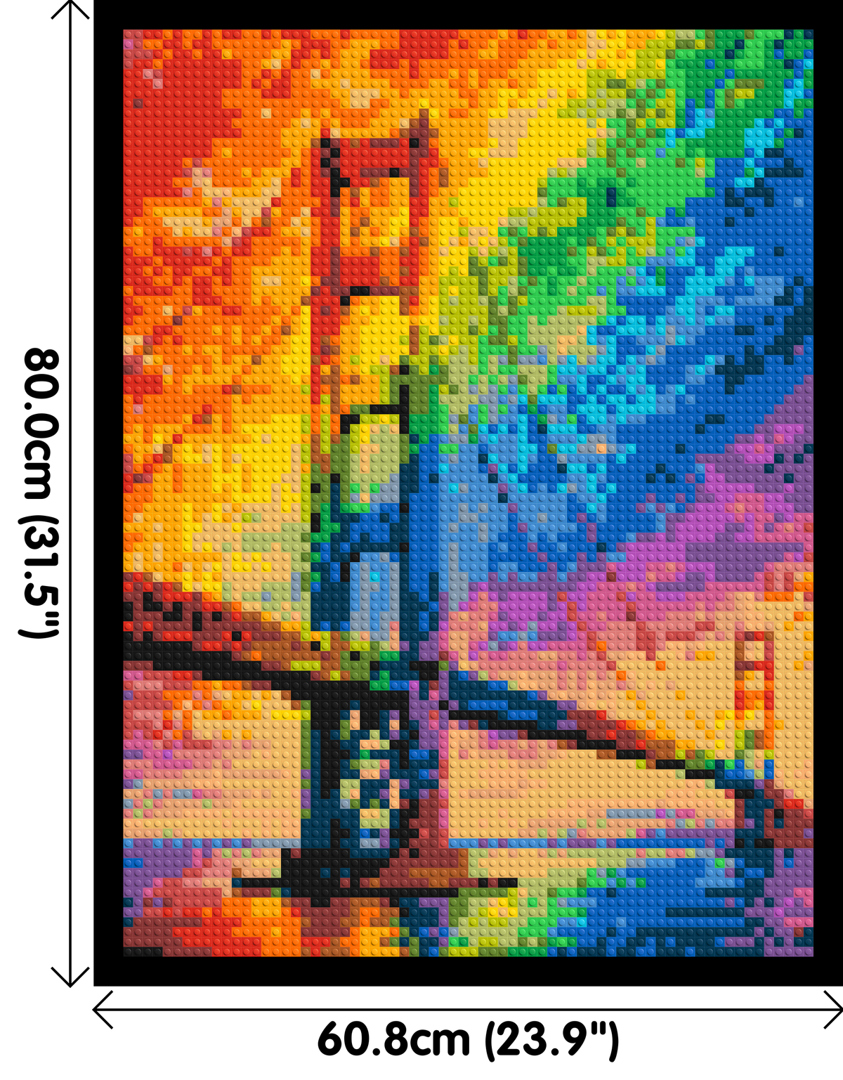 San Francisco Golden Gate Bridge Vibrant Post-Impressionist - Brick Art Mosaic Kit 3x4 dimensions with frame