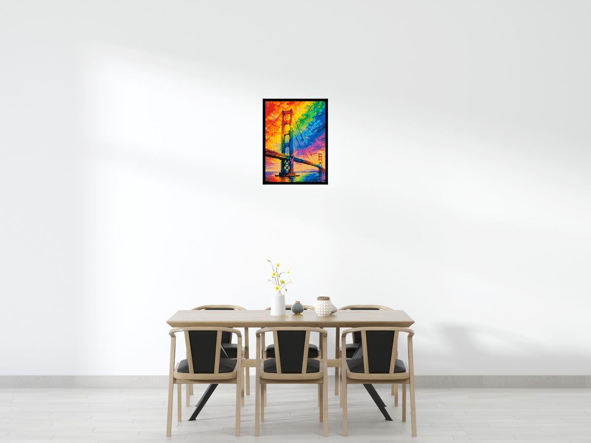 San Francisco Golden Gate Bridge Vibrant Post-Impressionist - Brick Art Mosaic Kit 3x4 large
