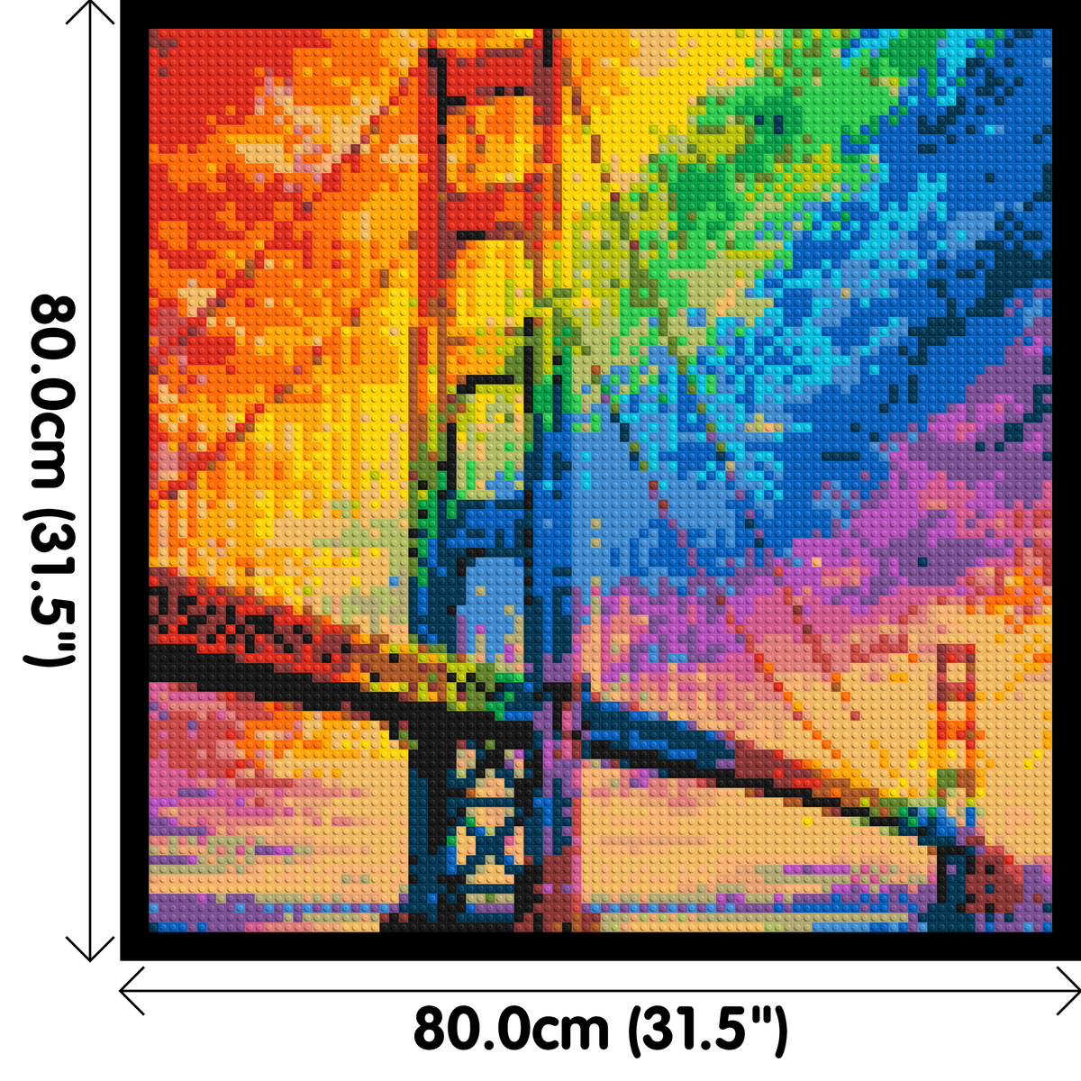 San Francisco Golden Gate Bridge Vibrant Post-Impressionist - Brick Art Mosaic Kit 4x4 dimensions with frame