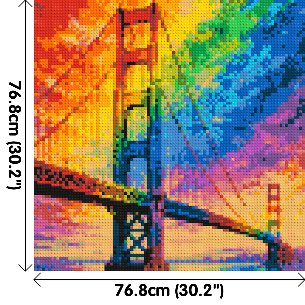 San Francisco Golden Gate Bridge Vibrant Post-Impressionist - Brick Art Mosaic Kit 4x4 dimensions