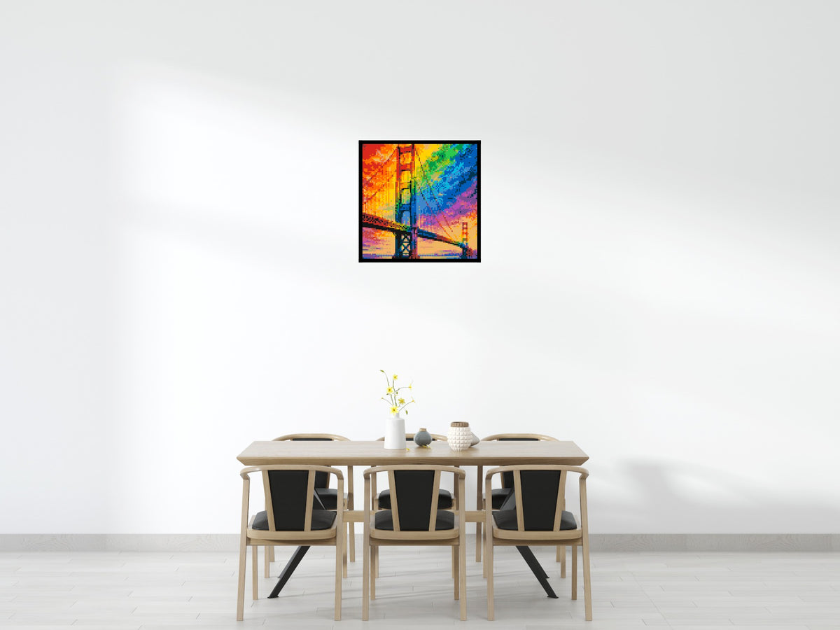 San Francisco Golden Gate Bridge Vibrant Post-Impressionist - Brick Art Mosaic Kit 4x4 large