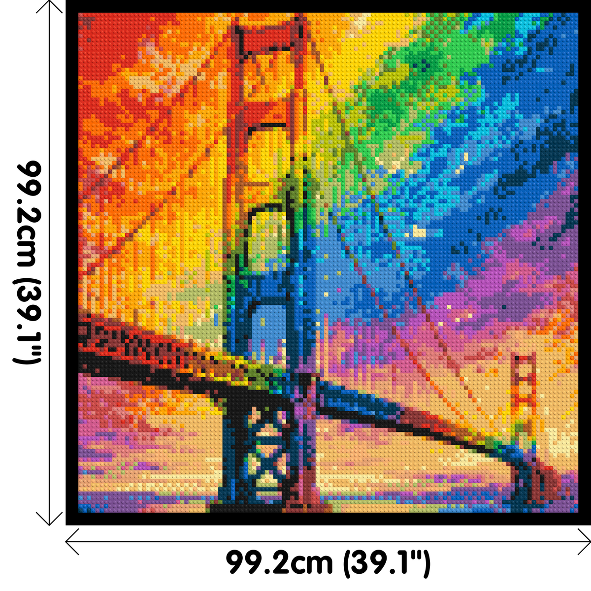 San Francisco Golden Gate Bridge Vibrant Post-Impressionist - Brick Art Mosaic Kit 5x5 large