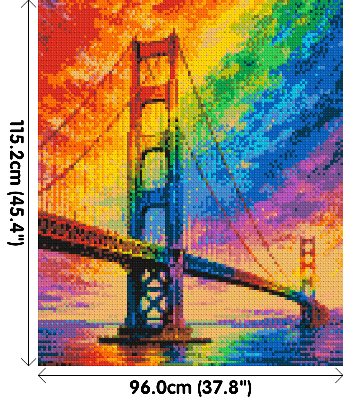 San Francisco Golden Gate Bridge Vibrant Post-Impressionist - Brick Art Mosaic Kit 5x6 dimensions