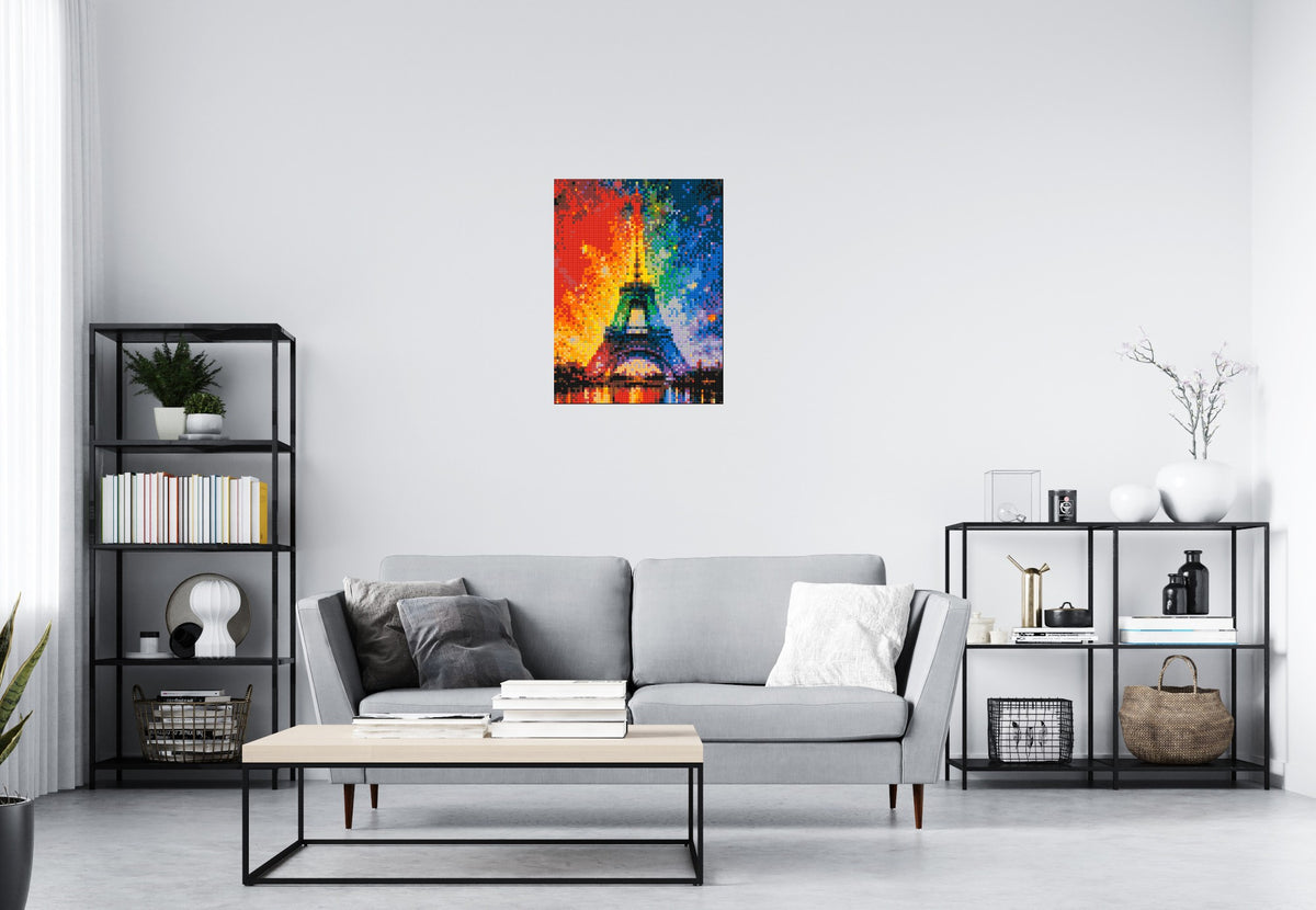 Paris Eiffel Tower Vibrant Post-Impressionist - Brick Art Mosaic Kit 3x4 large