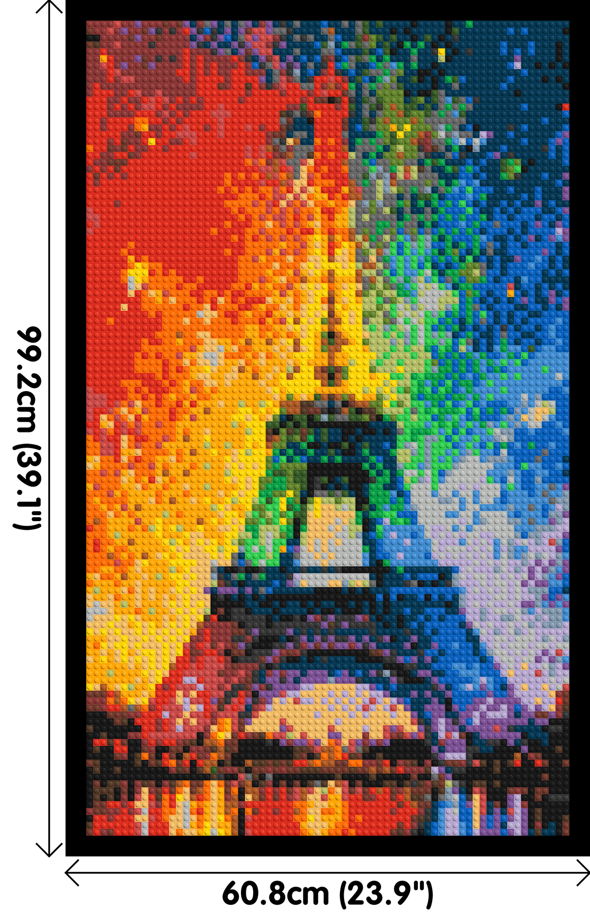 Paris Eiffel Tower Vibrant Post-Impressionist - Brick Art Mosaic Kit 3x5 dimensions with frame