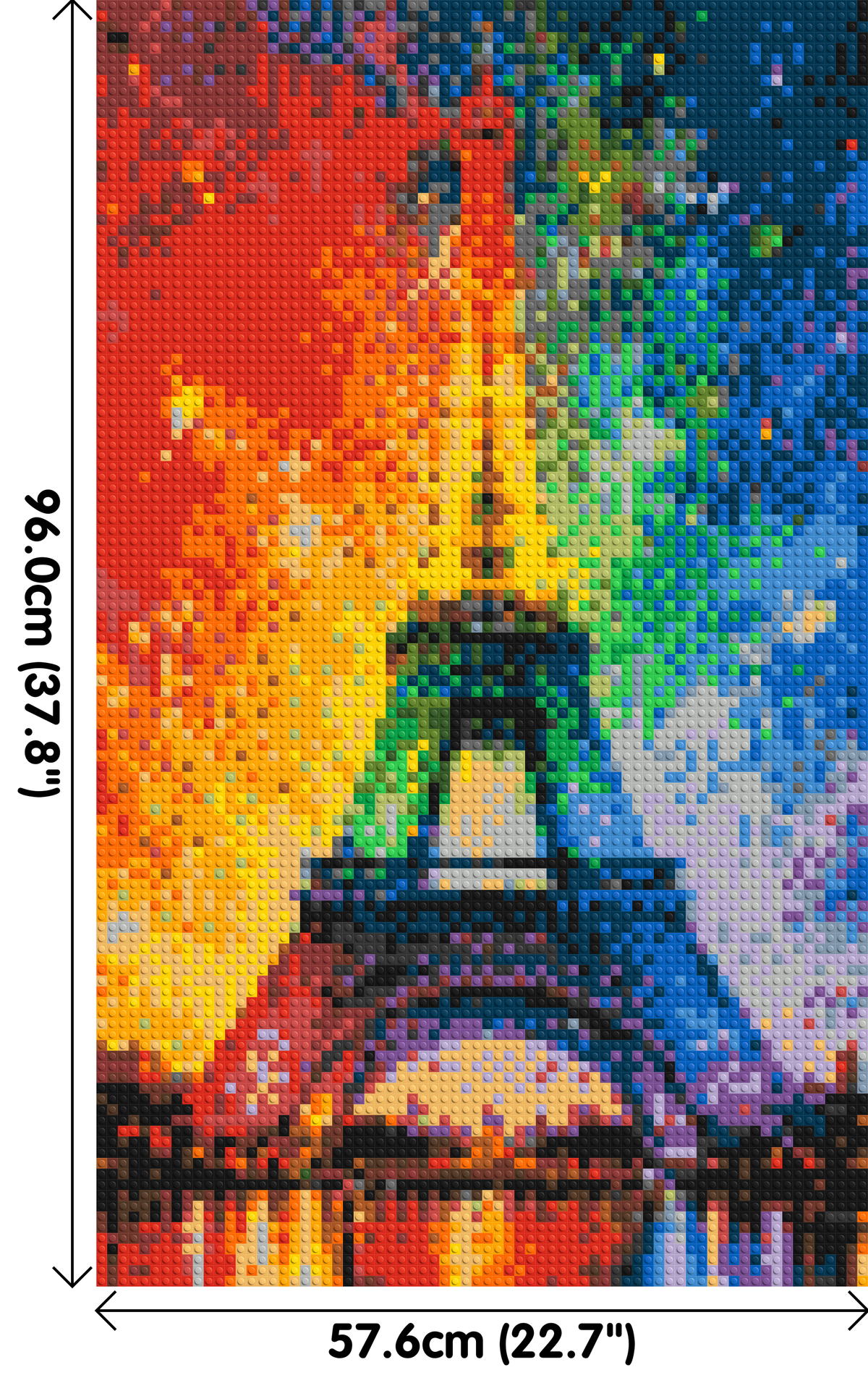 Paris Eiffel Tower Vibrant Post-Impressionist - Brick Art Mosaic Kit 3x5 dimensions