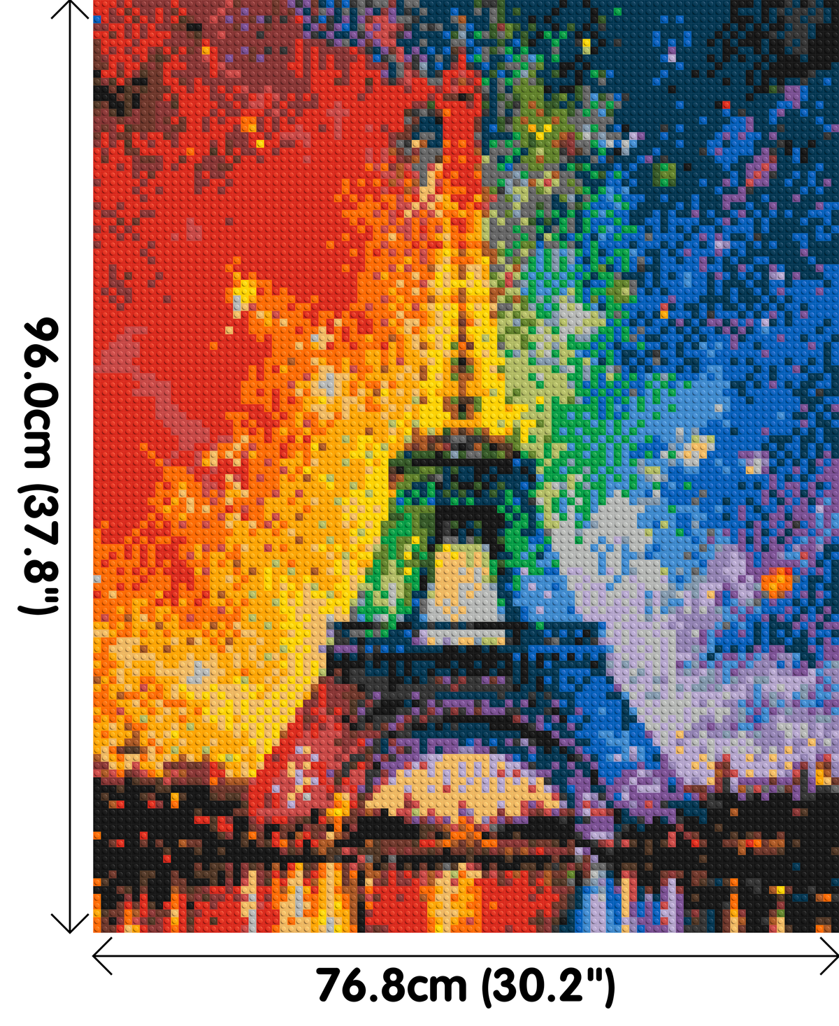 Paris Eiffel Tower Vibrant Post-Impressionist - Brick Art Mosaic Kit 4x5 dimensions