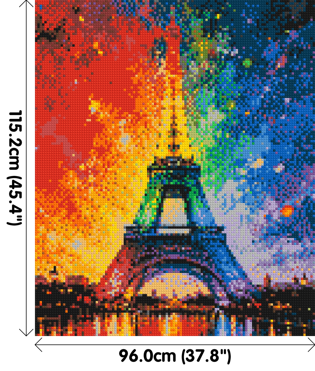 Paris Eiffel Tower Vibrant Post-Impressionist - Brick Art Mosaic Kit 5x6 large