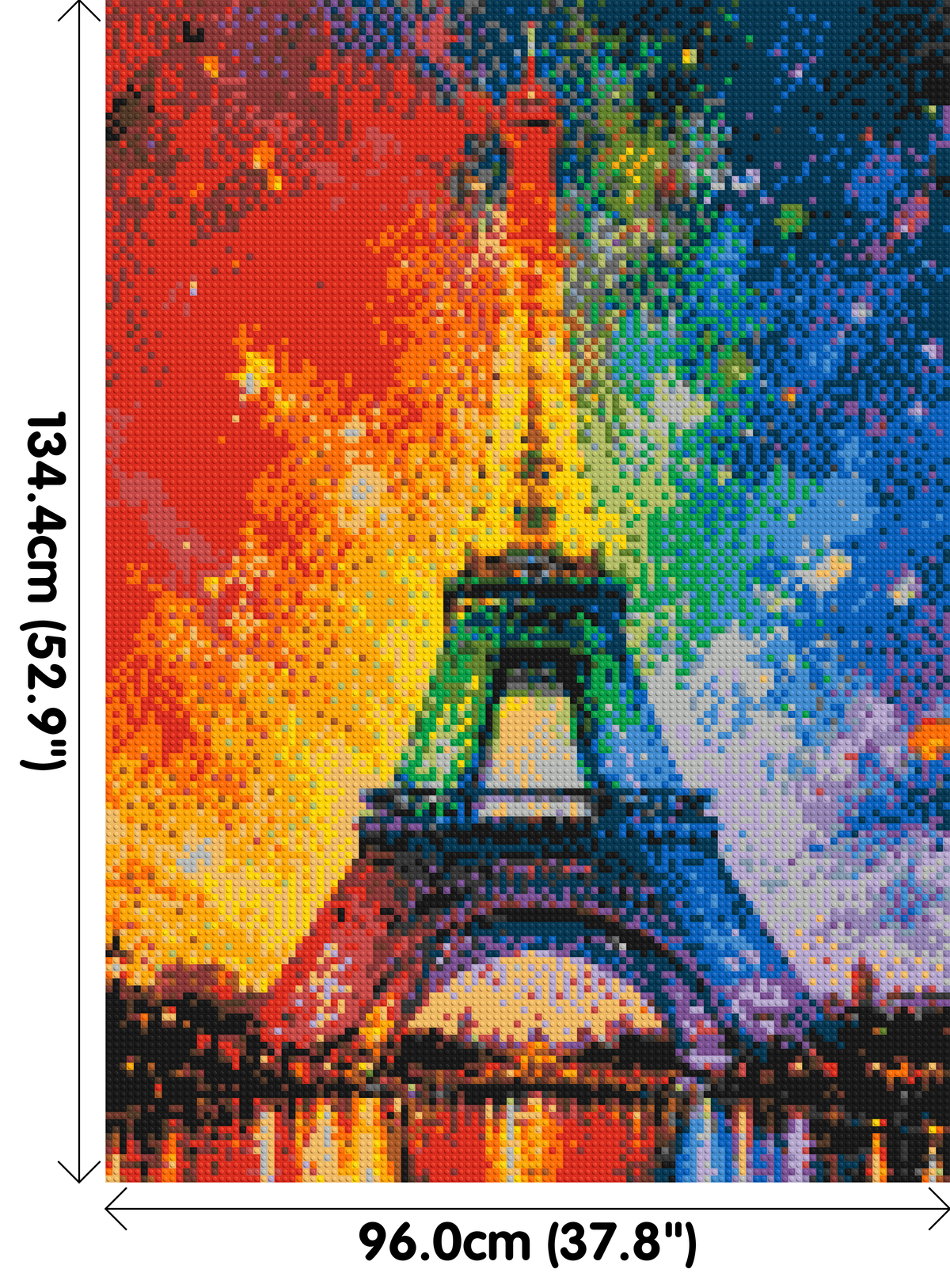 Paris Eiffel Tower Vibrant Post-Impressionist - Brick Art Mosaic Kit 5x7 large