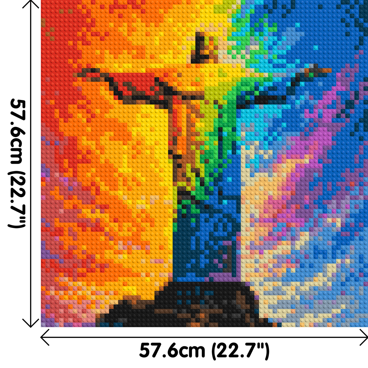 Brazil's Rio de Janeiro Christ the Redeemer Vibrant Post-Impressionist - Brick Art Mosaic Kit 3x3 dimensions
