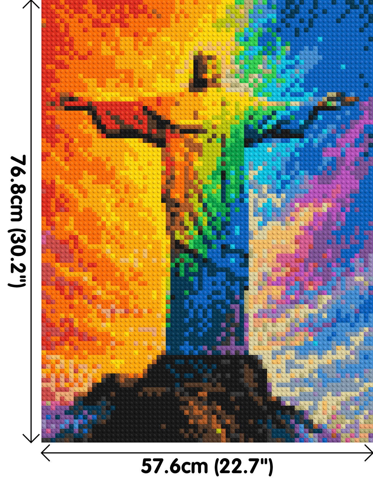Brazil's Rio de Janeiro Christ the Redeemer Vibrant Post-Impressionist - Brick Art Mosaic Kit 3x4 dimensions