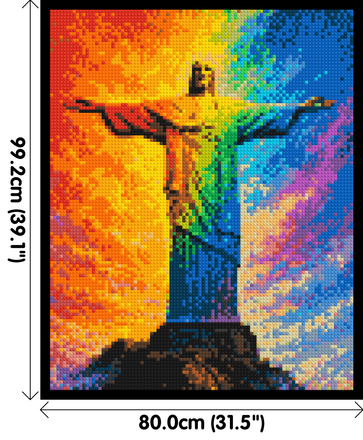 Brazil's Rio de Janeiro Christ the Redeemer Vibrant Post-Impressionist - Brick Art Mosaic Kit 4x5 large