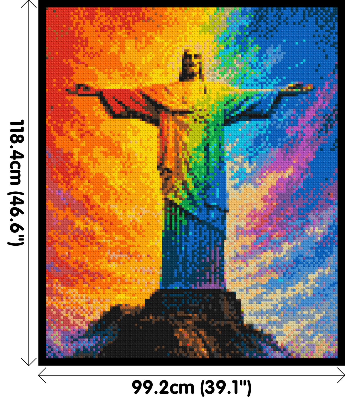 Brazil's Rio de Janeiro Christ the Redeemer Vibrant Post-Impressionist - Brick Art Mosaic Kit 5x6 large