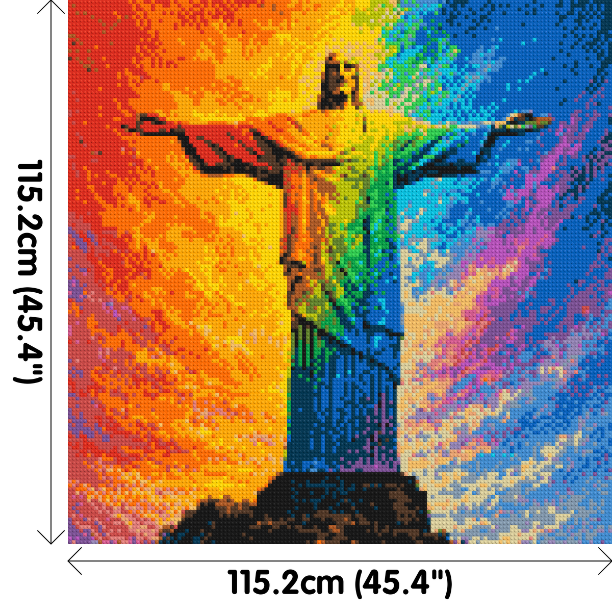 Brazil's Rio de Janeiro Christ the Redeemer Vibrant Post-Impressionist - Brick Art Mosaic Kit 6x6 dimensions
