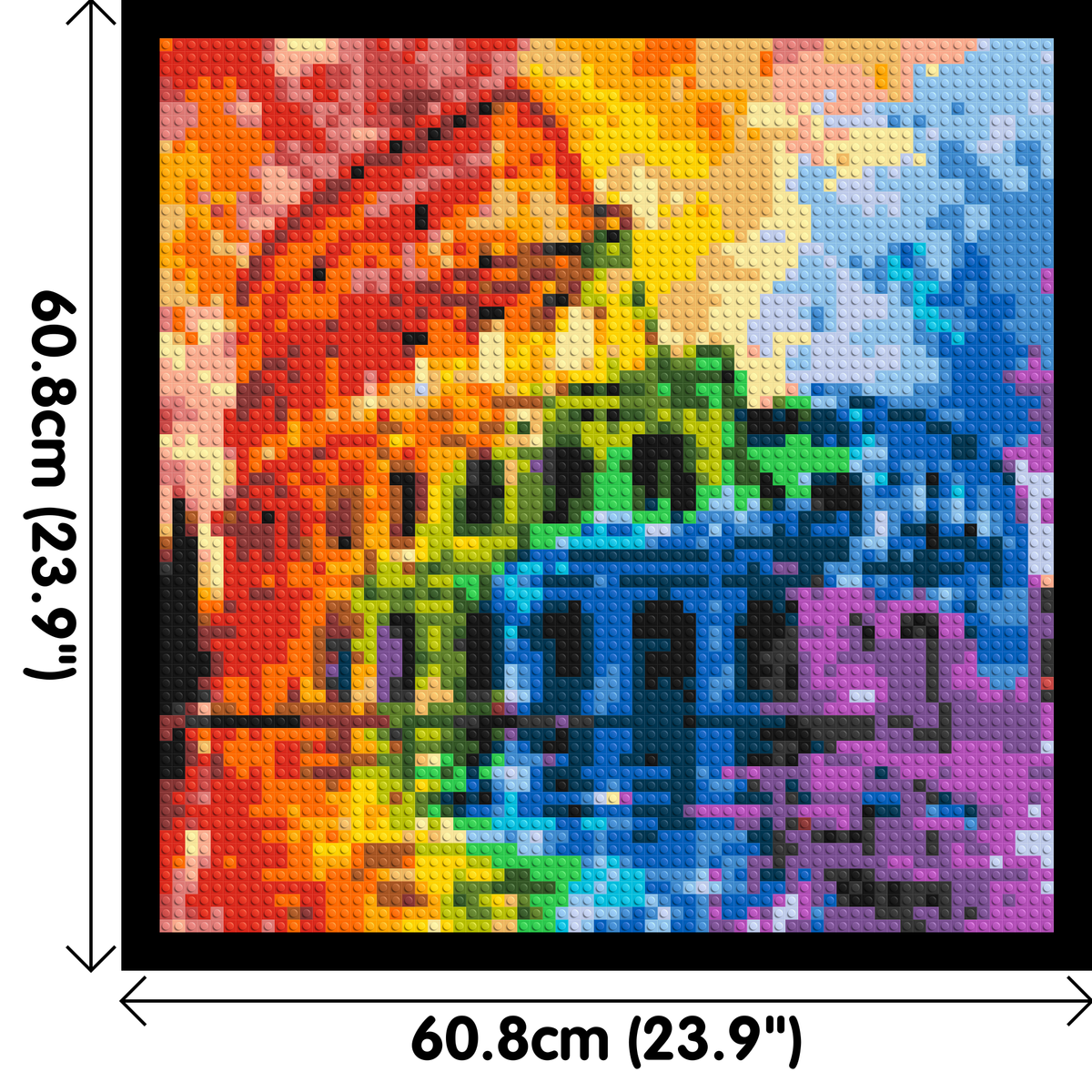Rome Colosseum Vibrant Watercolor Art - Brick Art Mosaic Kit 3x3 dimensions with frame