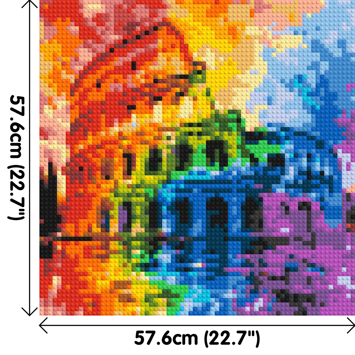 Rome Colosseum Vibrant Watercolor Art - Brick Art Mosaic Kit 3x3 dimensions