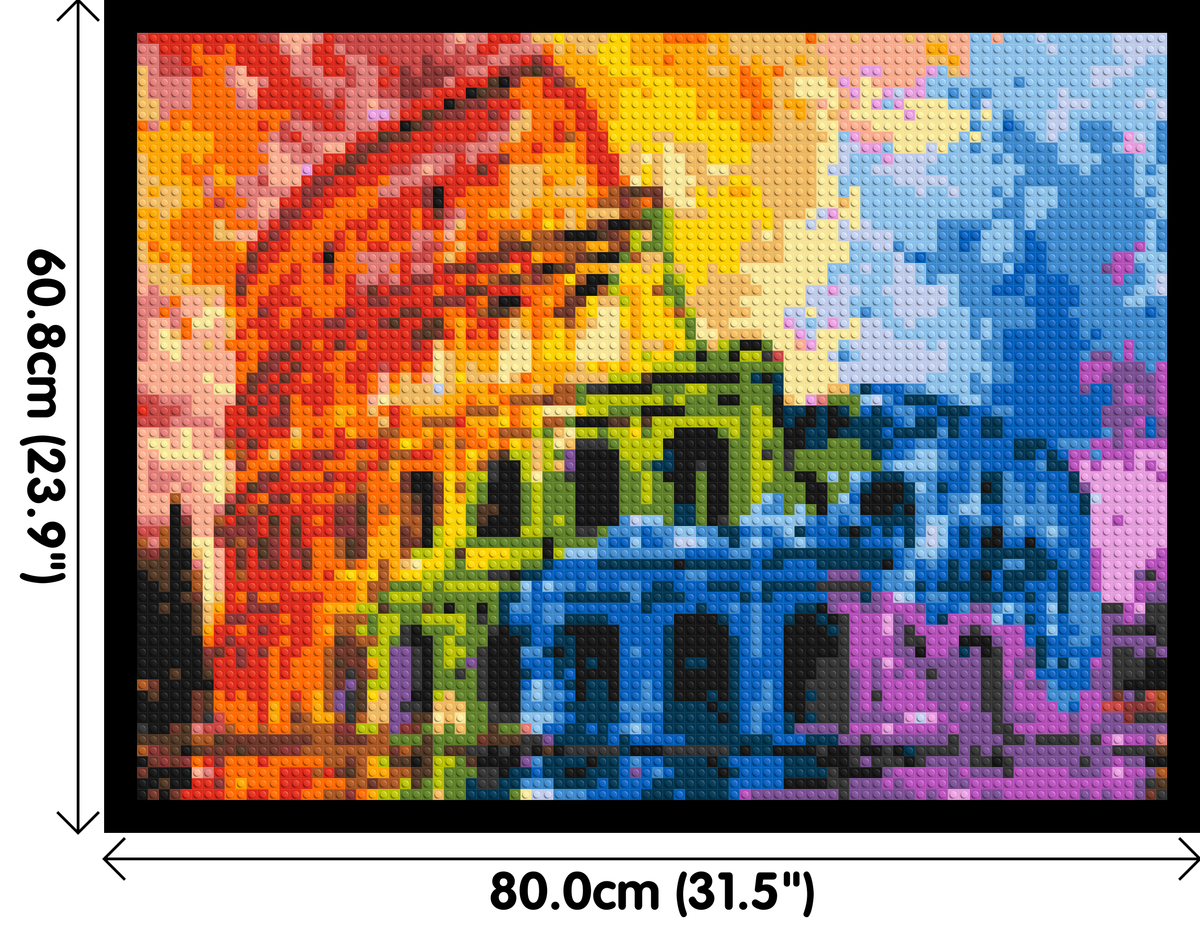 Rome Colosseum Vibrant Watercolor Art - Brick Art Mosaic Kit 4x3 dimensions with frame