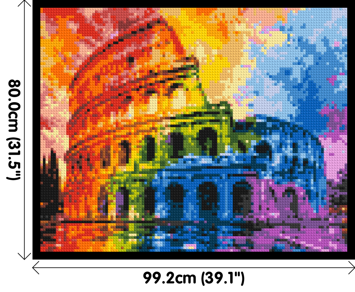 Rome Colosseum Vibrant Watercolor Art - Brick Art Mosaic Kit 5x4 large