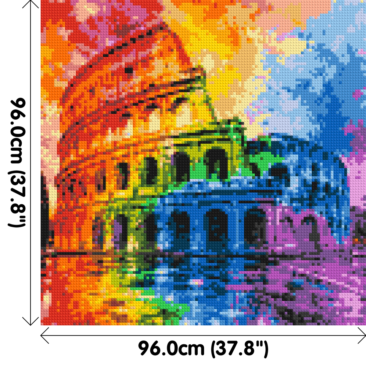 Rome Colosseum Vibrant Watercolor Art - Brick Art Mosaic Kit 5x5 dimensions