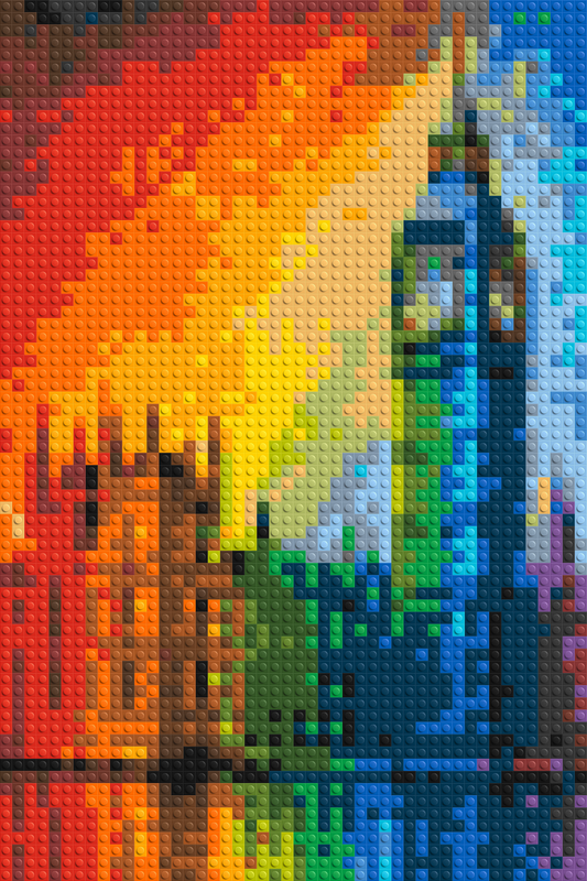 London's Big Ben Vibrant Post-Impressionist - Brick Art Mosaic Kit 2x3 large