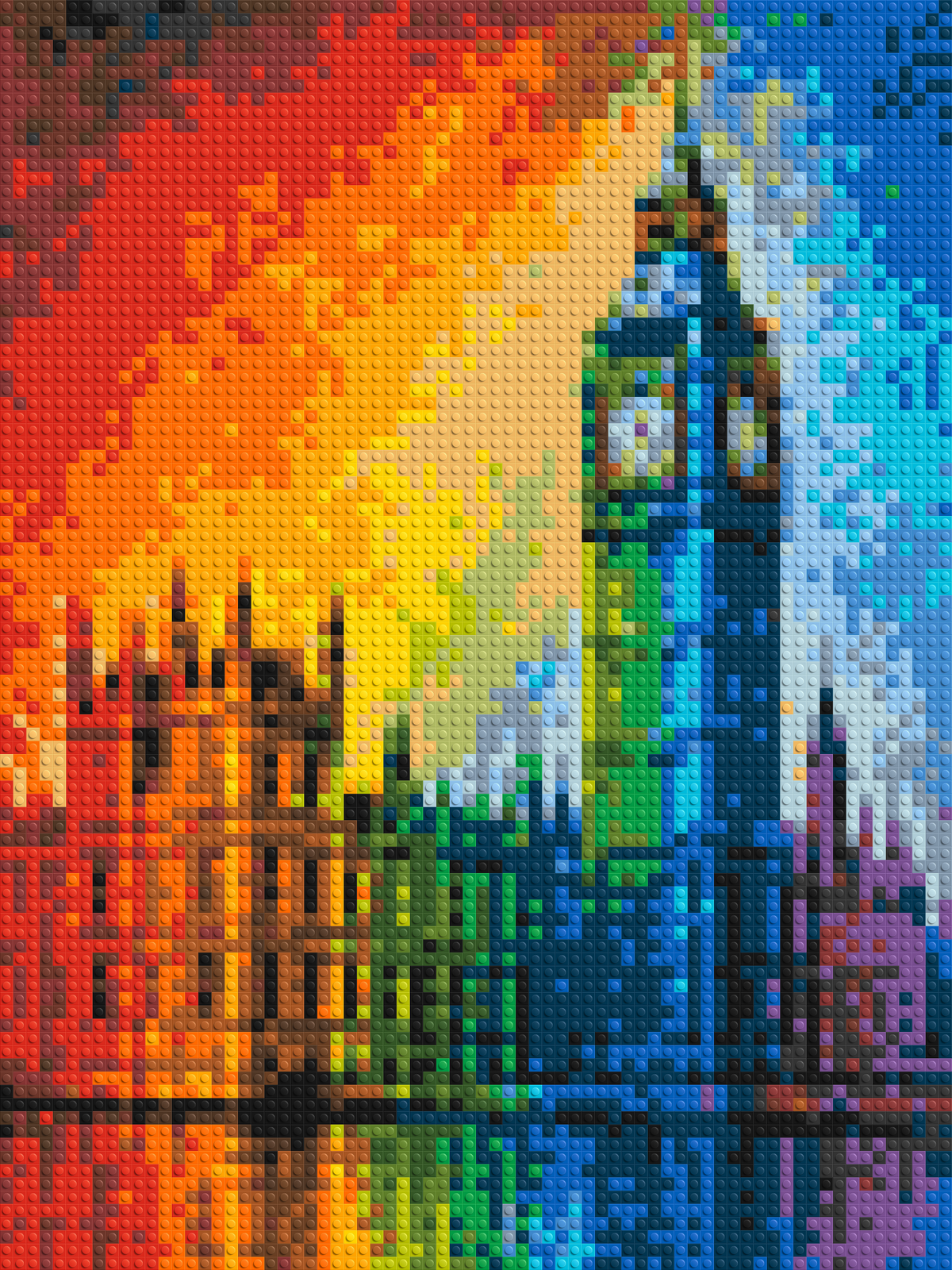 London's Big Ben Vibrant Post-Impressionist - Brick Art Mosaic Kit 3x4 large