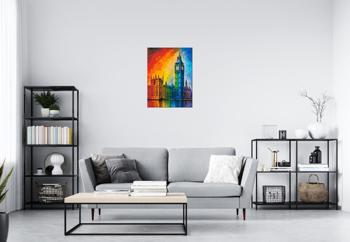 London's Big Ben Vibrant Post-Impressionist - Brick Art Mosaic Kit 3x4 large