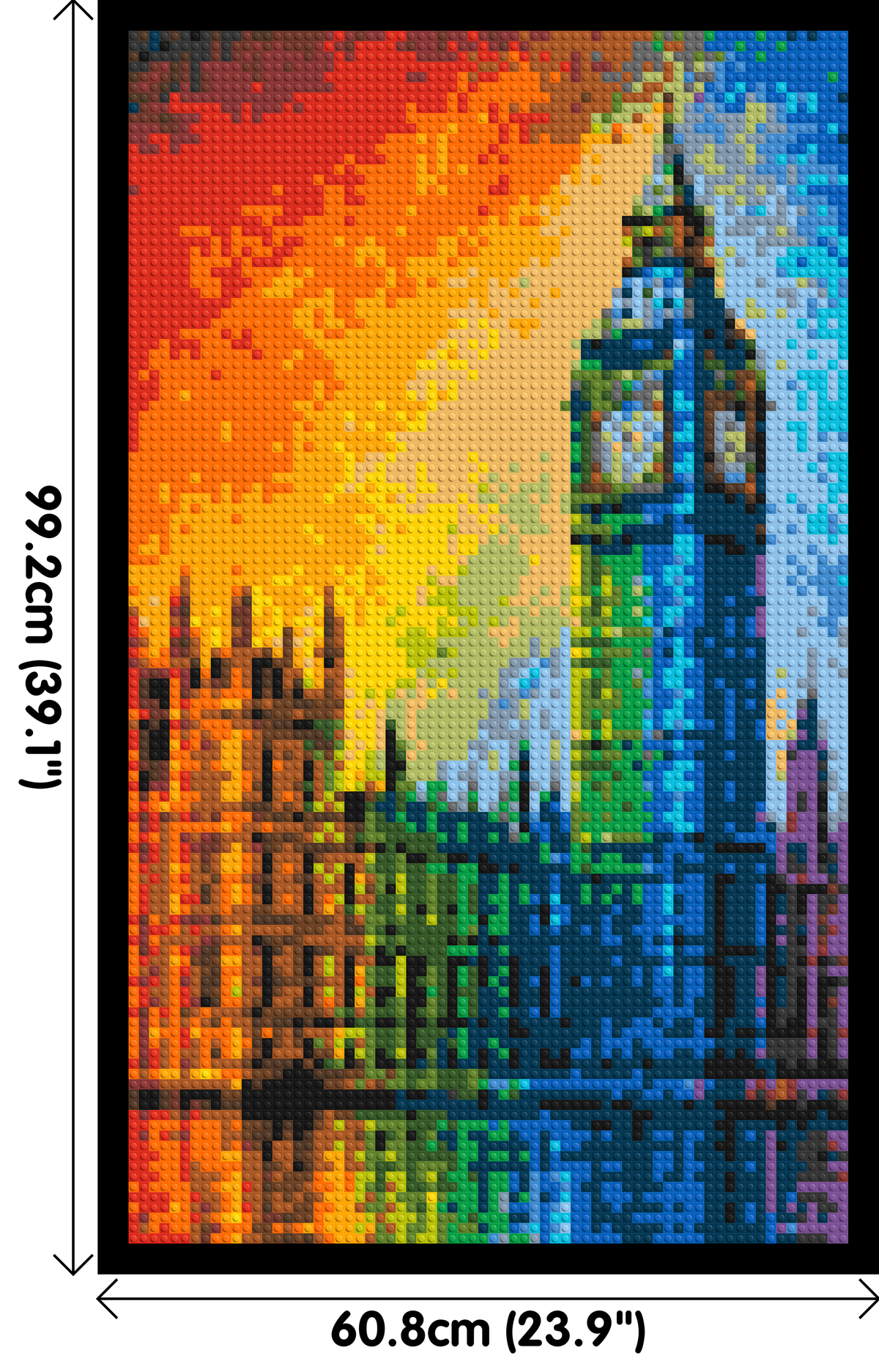 London's Big Ben Vibrant Post-Impressionist - Brick Art Mosaic Kit 3x5 large