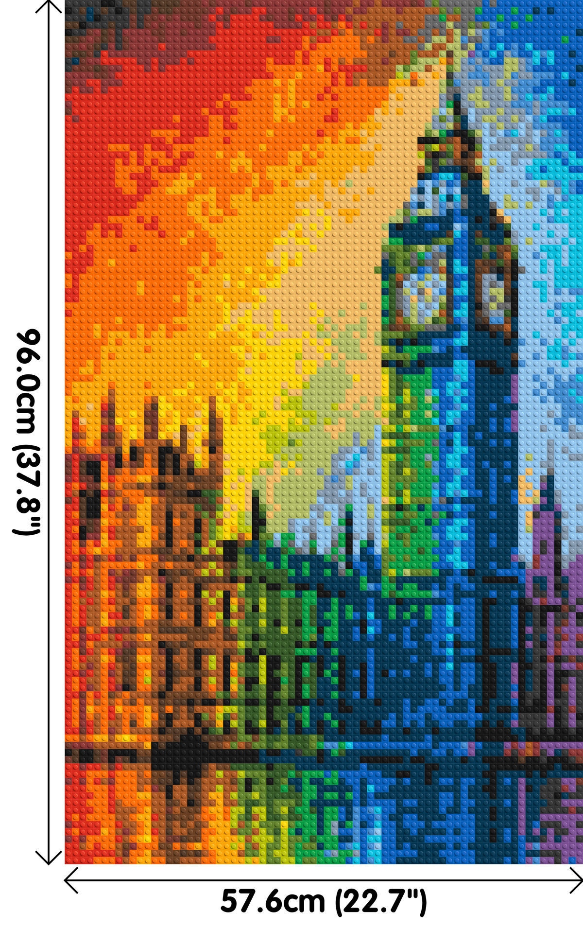 London's Big Ben Vibrant Post-Impressionist - Brick Art Mosaic Kit 3x5 dimensions