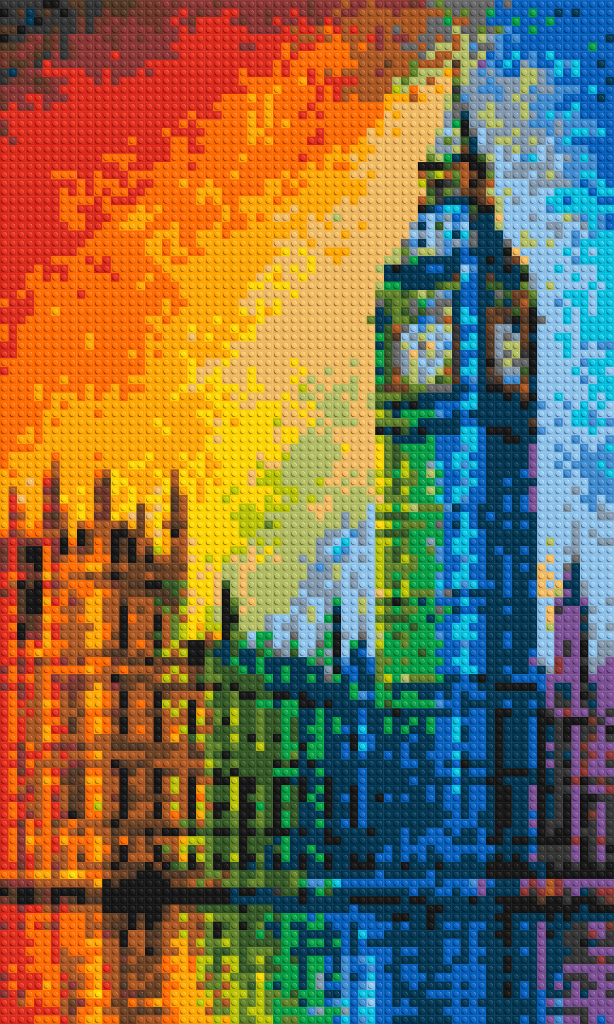 London's Big Ben Vibrant Post-Impressionist - Brick Art Mosaic Kit 3x5 large