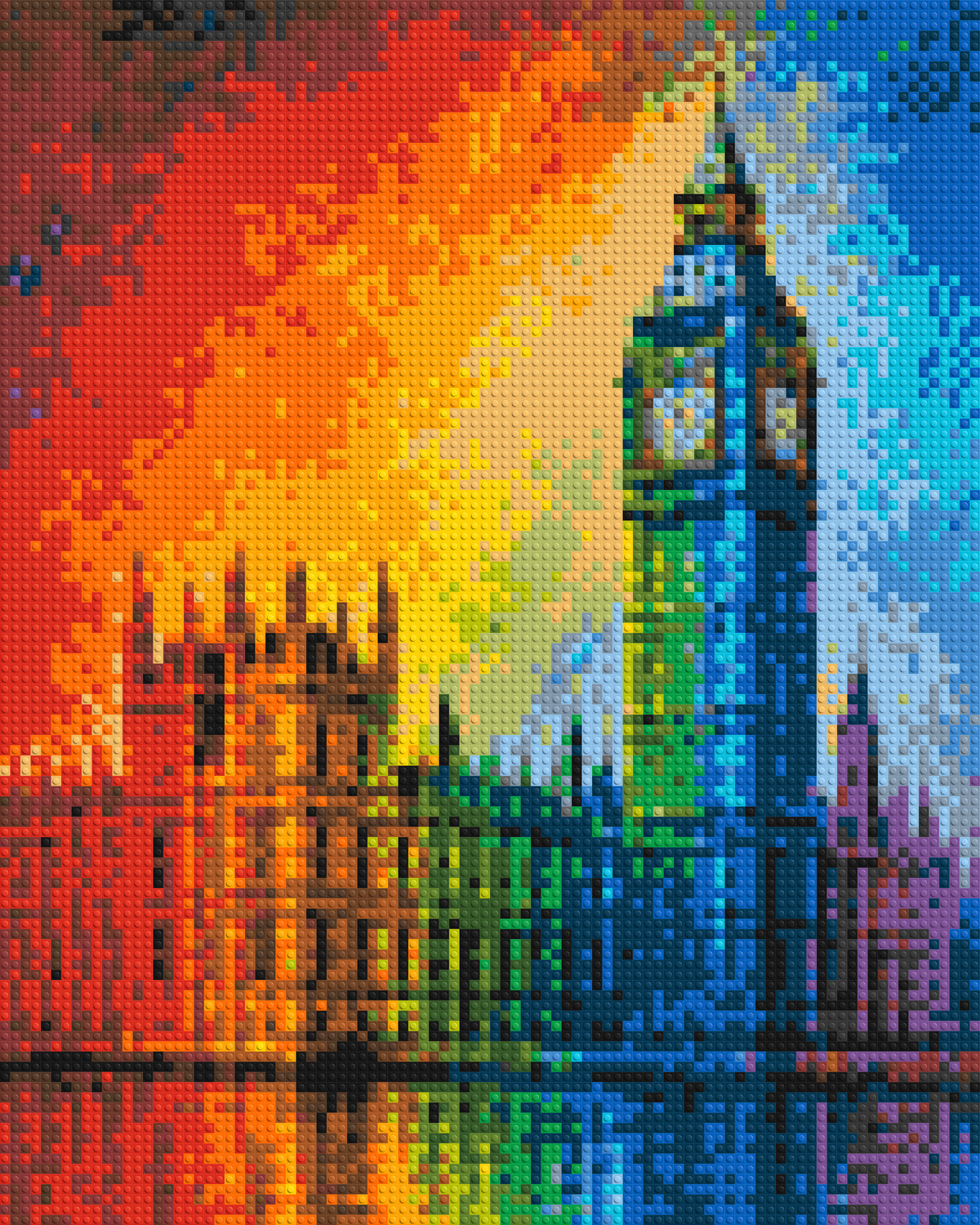 London's Big Ben Vibrant Post-Impressionist - Brick Art Mosaic Kit 4x5 large