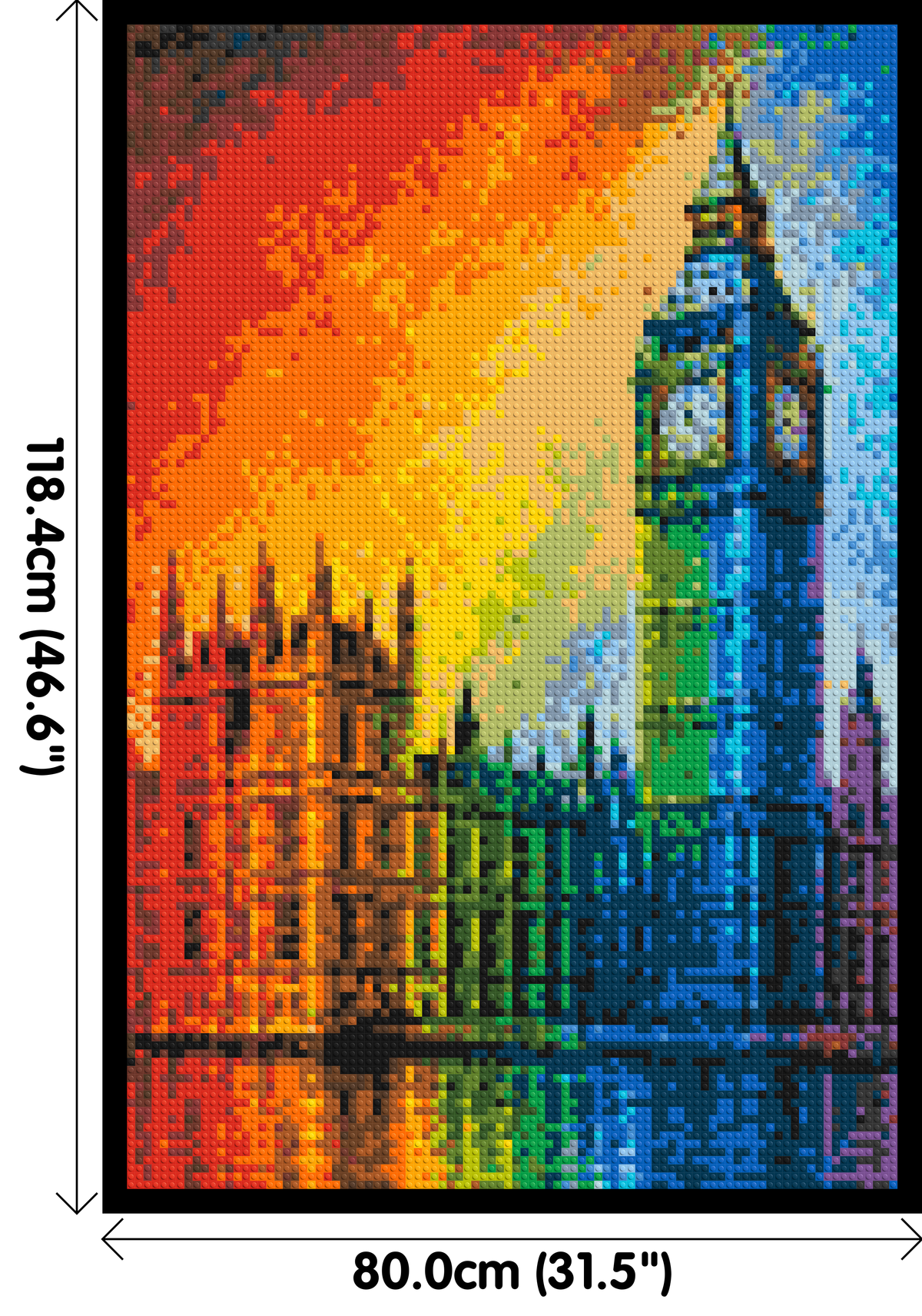 London's Big Ben Vibrant Post-Impressionist - Brick Art Mosaic Kit 4x6 dimensions with frame