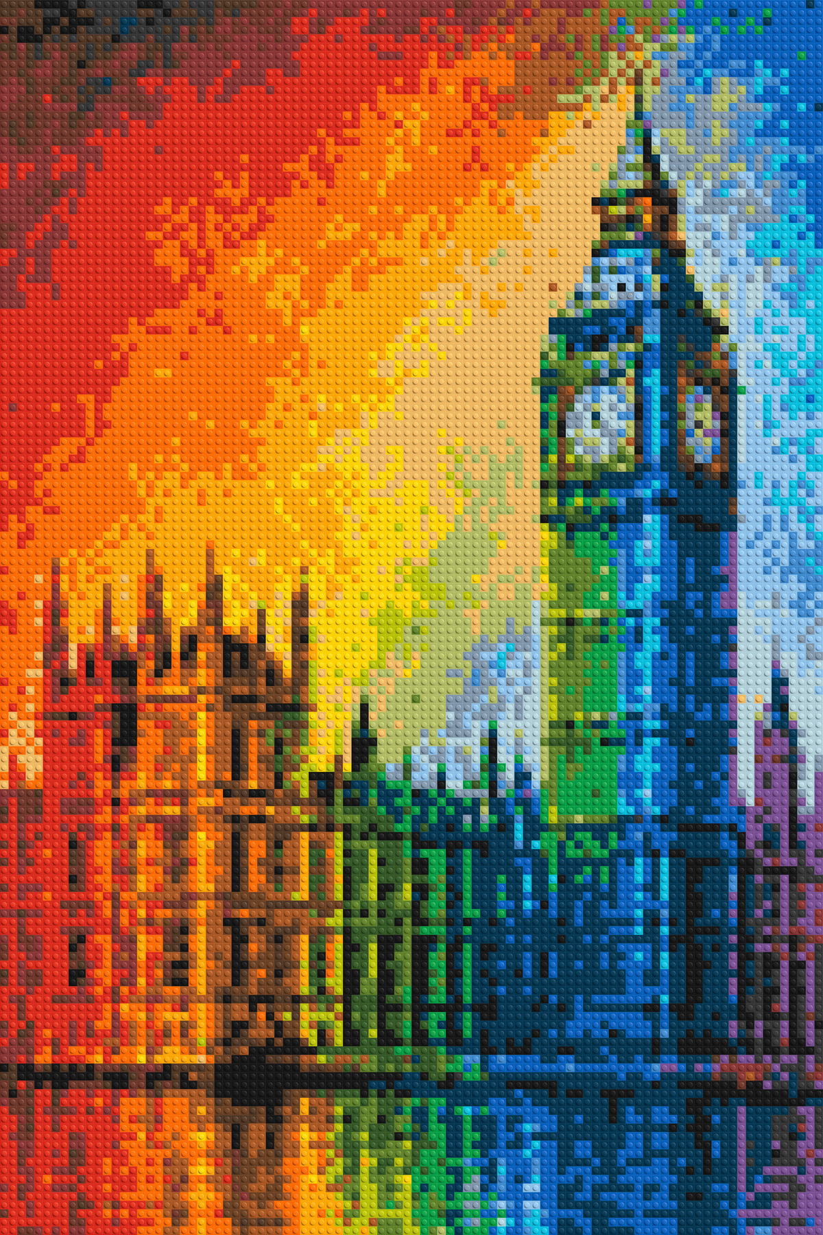 London's Big Ben Vibrant Post-Impressionist - Brick Art Mosaic Kit 4x6 large