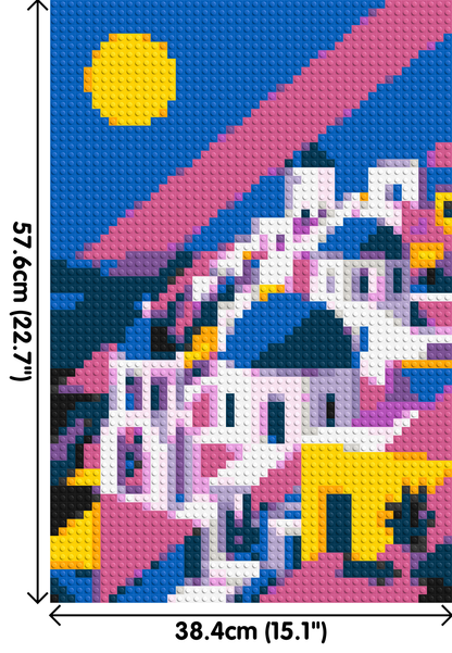 Santorini Geometric Pop Art - Brick Art Mosaic Kit 2x3 large