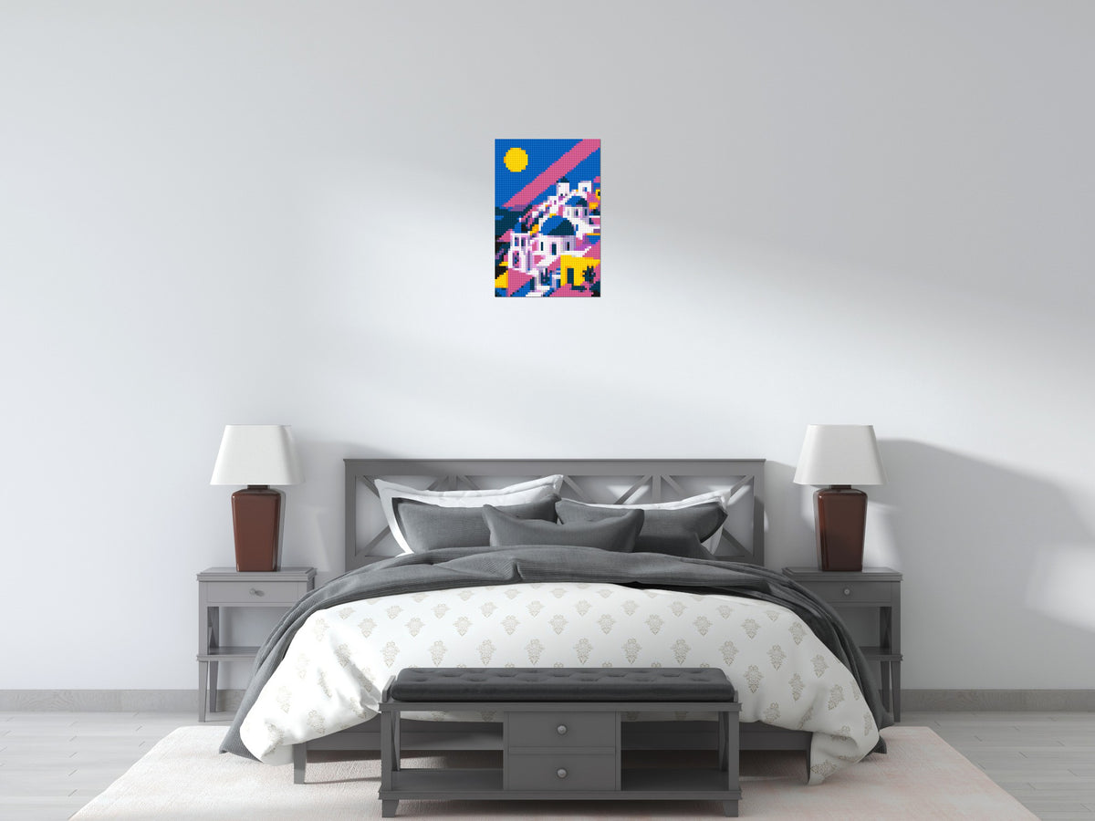 Santorini Geometric Pop Art - Brick Art Mosaic Kit 2x3 large