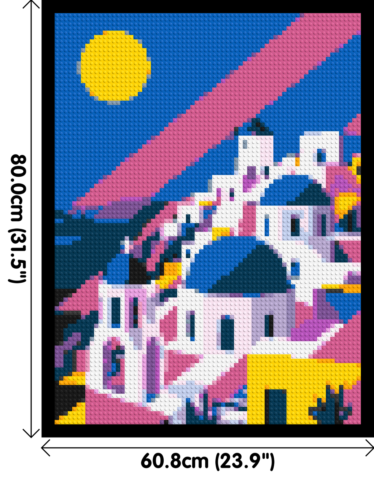 Santorini Geometric Pop Art - Brick Art Mosaic Kit 3x4 dimensions with frame